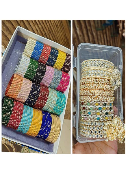 Kum Kum Metal Zari Bangles Combo Box 6